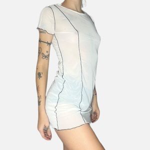 See through white long shirt/dress